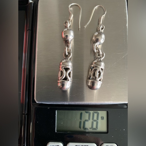 Vintage (Sterling Silver) dangle hook pierced - Picture 3 of 5